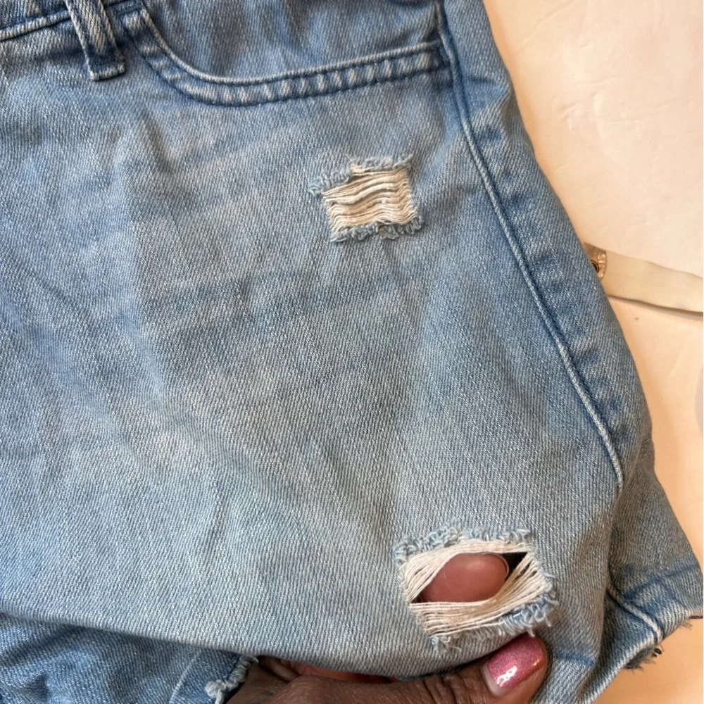 The Children's Place Girl’s Blue Denim Jeans Romper Overalls Sleeveless Size 10
